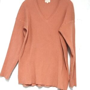 Thread & Supply Pink V-Neck Sweater Soft Knit